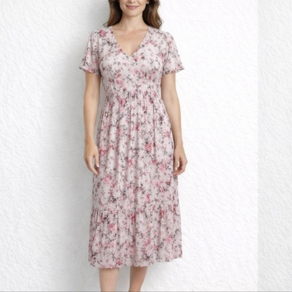 Kate lily Size 8 Floral Pink Dress